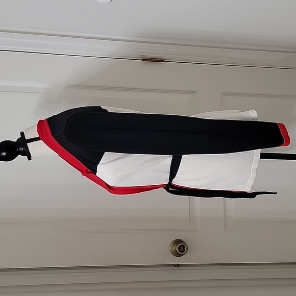 Liz Claiborn Red/Black/Crème Open Cardigan Sweater with Tie Waist size L - Picture 3 of 11